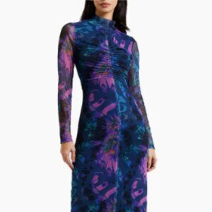 Toni Gabriella Ruched Long Sleeve Mock Neck Dress by French Connection